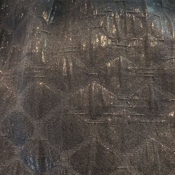 Loft Shiny Textured A-Line Skirt Women's Size 6 Navy Blue Metallic Side Pockets - Picture 6 of 12